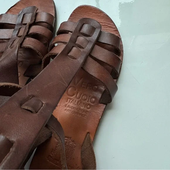 Vero Cuoio | Shoes | Vero Cuoio Brown Leather Sandals | Poshmark